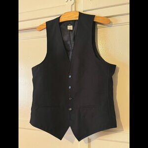 F.W.I. Black Poly Formal Dress Vest | 5 button | 2 pocket | Medium (42R)